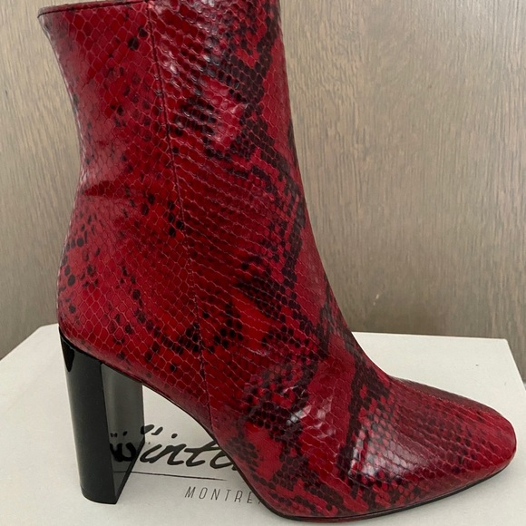 L’intervalle red and black snake print boots size 38 - Picture 3 of 10